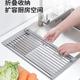 厨房可折叠硅胶沥水架家用食品级水槽洗碗池碗碟收纳架厨房置物架
