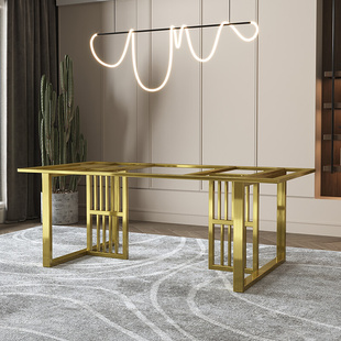 创意桌腿桌脚支架碳素钢大板钢化玻璃改造茶桌办公餐桌不锈钢桌架