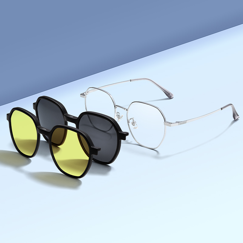 三合一眼镜架偏光镜墨镜磁吸眼镜框可配度数防眩光夜视镜驾驶钓鱼