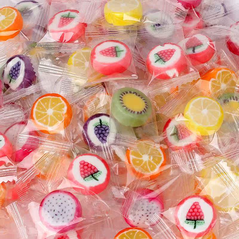 水果味切片糖网红创意手工糖混合水果味硬糖年货散装糖果休闲零食