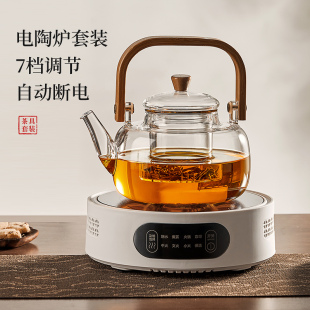 玻璃煮茶壶耐高温蒸煮茶器新款提梁壶电陶炉烧水壶泡茶壶茶具套装