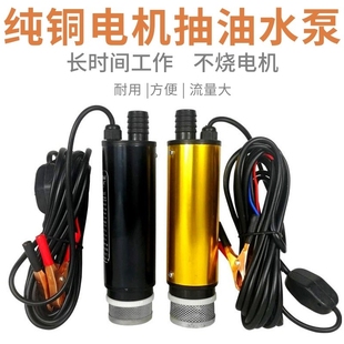 电动抽油泵12v24伏通用小型接电瓶抽水泵家用抽油神器机自吸加油