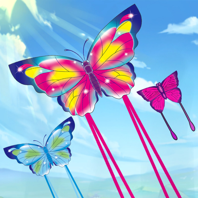 潍坊新款梦幻蝴蝶风筝 高档成人儿童卡通风筝 网红好飞易飞初学者