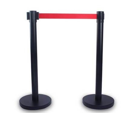 伸缩带广告一米线栏杆隔离带室外小区酒店印字红色提示排队护栏车