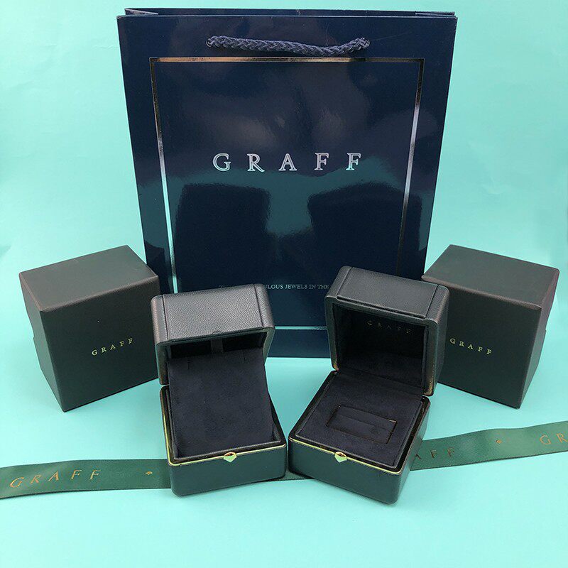 适合格拉芙钻戒盒graff戒指盒项链盒高档皮质首饰包装盒子收纳盒