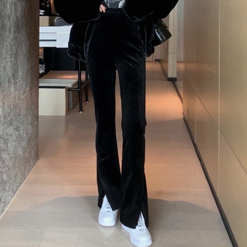 华阳加绒显瘦直筒裤丝绒show瘦裤温度与风度并存的丝绒开衩裤玺魅在类目 女装/女士精品, 裤子, 休闲裤中 - 来自Buy2taobao.com提供专业的淘宝代购服务