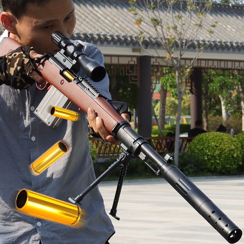 98k克手动拉栓狙击抢吃鸡装备全套套装男孩软弹抛壳可发射玩具枪