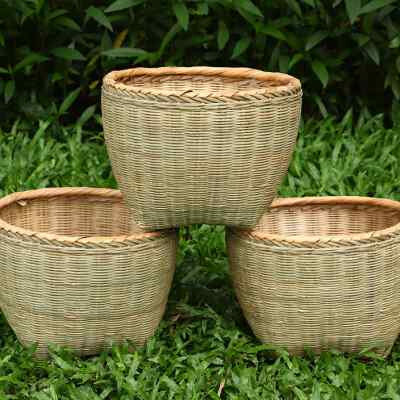 竹编大号箩筐淘米箩粮食竹筐收纳筐农家喜事竹篓簸箕竹篮竹编制