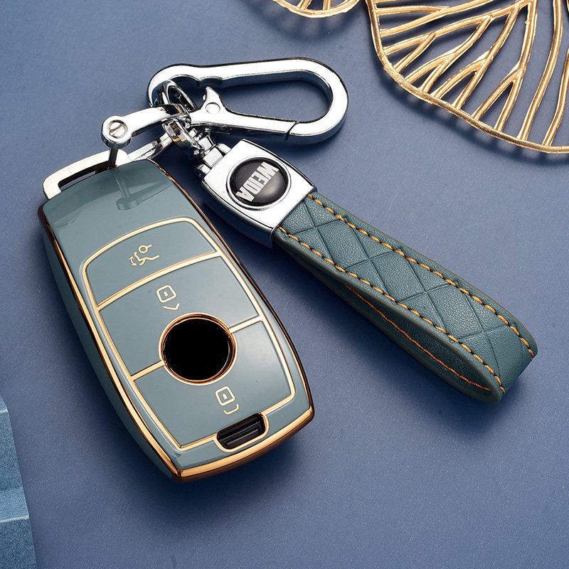 适用于奔驰迈巴赫钥匙壳新e级c级s级e300l改装amg苹果树钥匙后盖