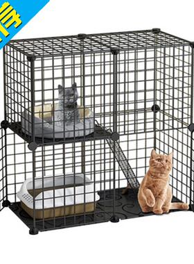 二层屋舍大型室内别墅可放猫砂u盆猫笼子超大自由空间超大号四