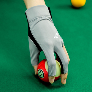 职业打台球专用手套冰丝露指三指男女士薄款专业桌球高档高级防滑