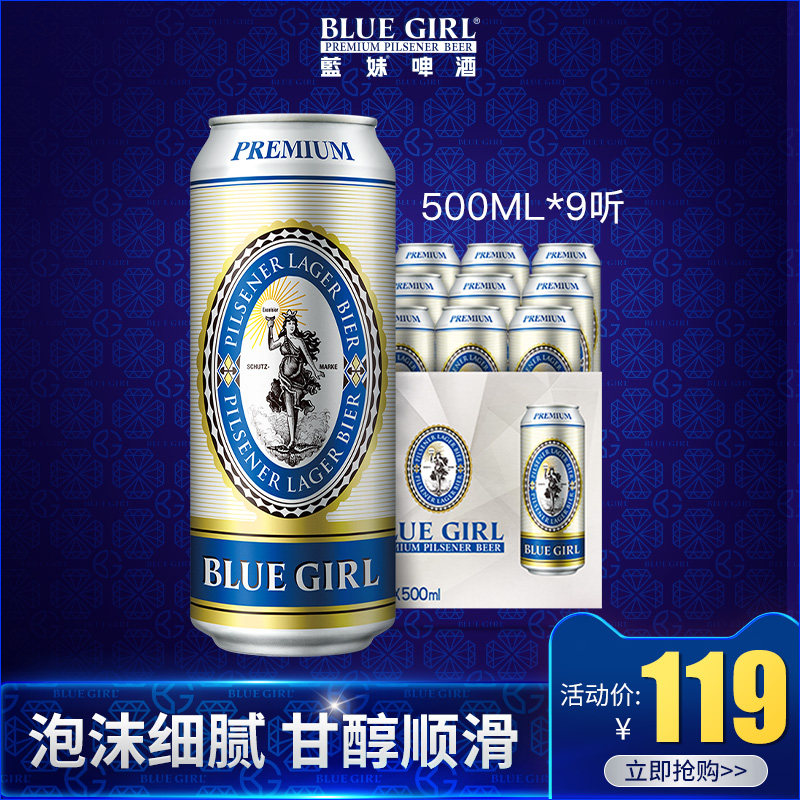 德国酿造工艺 拉格啤酒 500ml*9听装