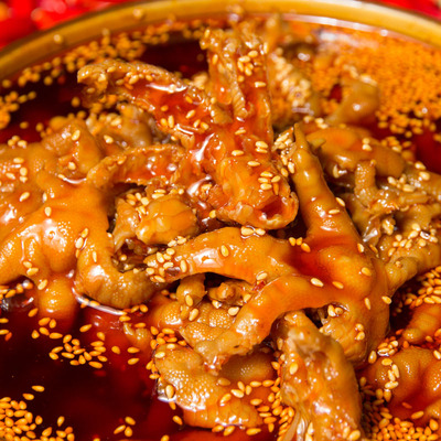 现吃现拌无骨凤爪全店满3袋包邮去骨肉类零食香辣甜红油熟食小吃