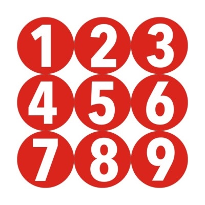数字号码贴pvc不干胶防水广告比赛号码牌贴纸标签机台编号餐桌贴