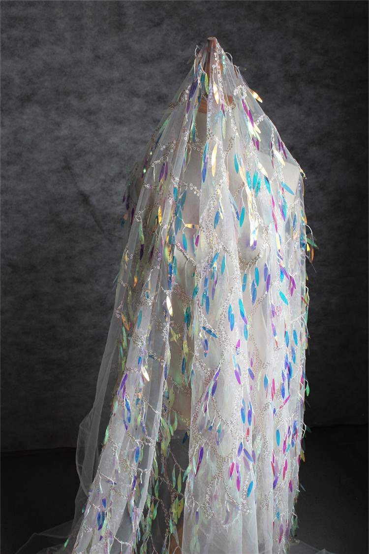 婚纱礼服亮片重工彩色绣片刺绣网纱透明材料连衣裙装饰设计布料|ruв категории домашний ткань, ткань/ткань/ручной diy ткани ткани - от Buy2taobao.com для оказания профессиональной услуги покупки агента Taobao