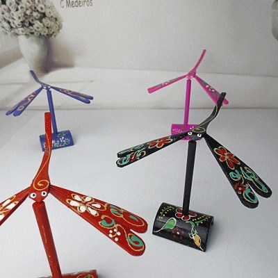 竹子竹蜻蜓活动现场装饰品小件创意平衡蜻蜓玩具创意小玩具木制.