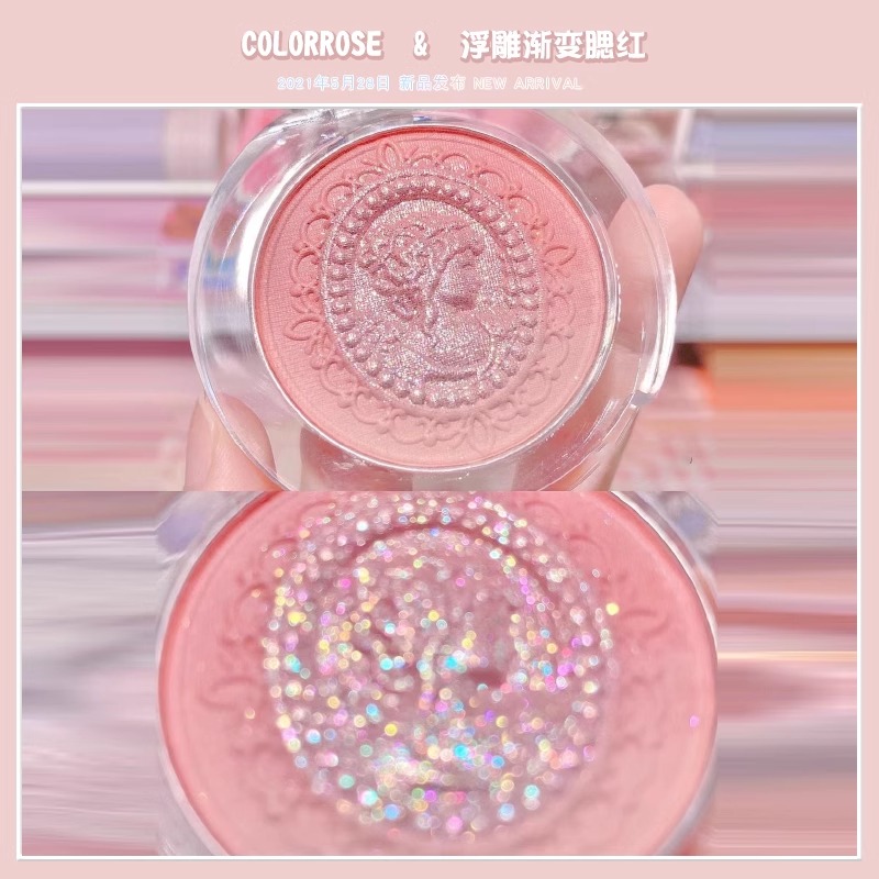 colorrose|渐变浮雕腮红2023新款自然裸妆平价小众晒红女显白奶杏