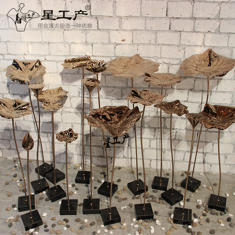 ..不锈钢铁艺玫瑰金荷叶雕塑莲花园林景观工程家居装饰摆件花园水|ruв категории Домашний быт, украшения - от Buy2taobao.com для оказания профессиональной услуги покупки агента Taobao