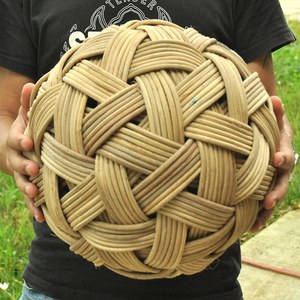 编天蹴鞠织球然制作藤r球竹篾道具儿童装饰玩具工艺品古代足球