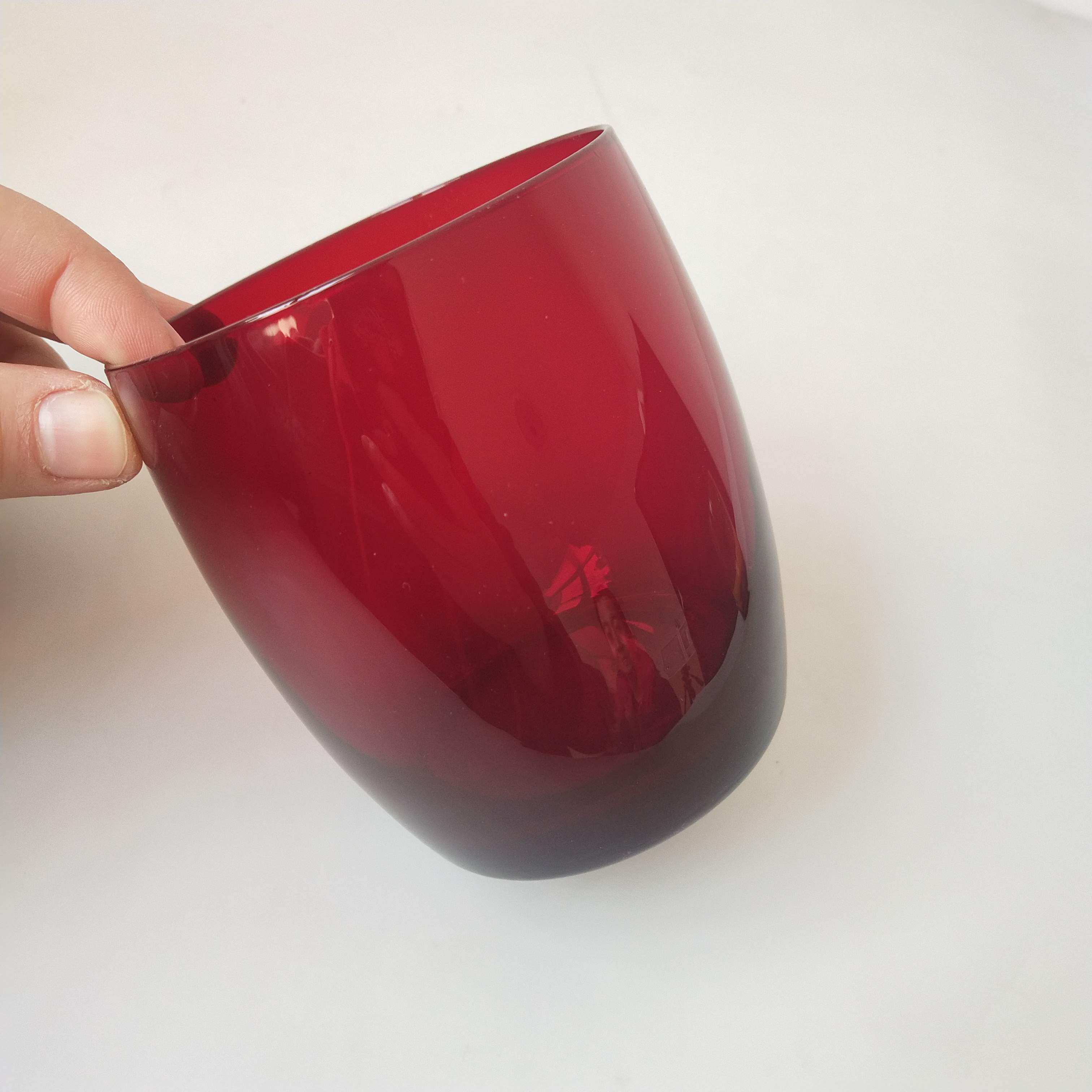 精品爆款瑕疵水杯红色琥珀琥珀色色料口杯无铅玻璃杯