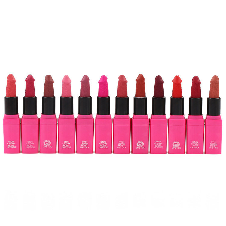 创意蘑菇头丁丁小鸡鸡哑光口红持久保湿滋润恶搞女闺蜜小情趣唇膏