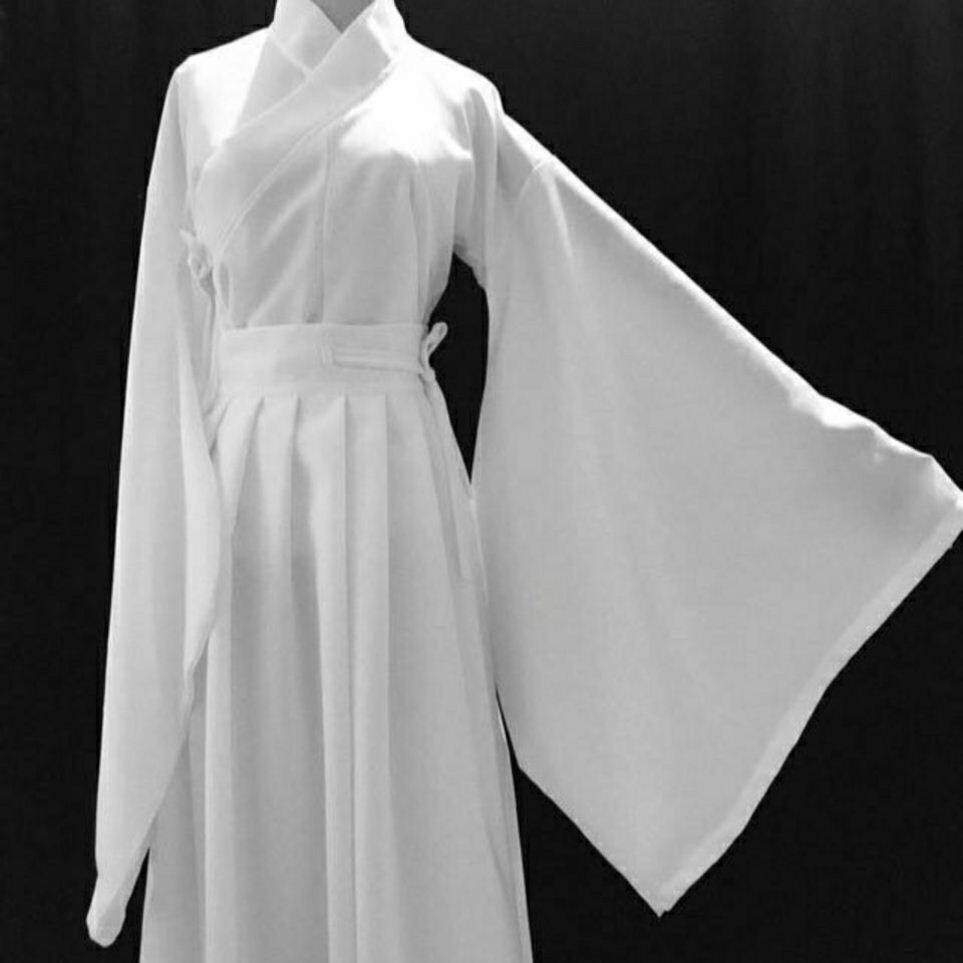 睡衣_汉服式睡衣古装武侠内衣里衣斜领中衣男女打底古代季白色古装武