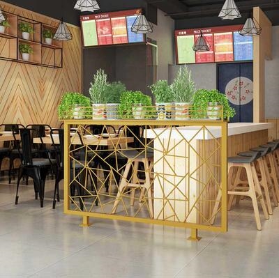 餐厅隔断围栏铁艺装饰奶茶店铺过道护栏墙网红矮隔断屏风卡做栏.