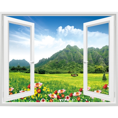 3d仿真立体假窗户墙贴纸客厅创意装饰墙贴画卧室风景墙面自粘壁画