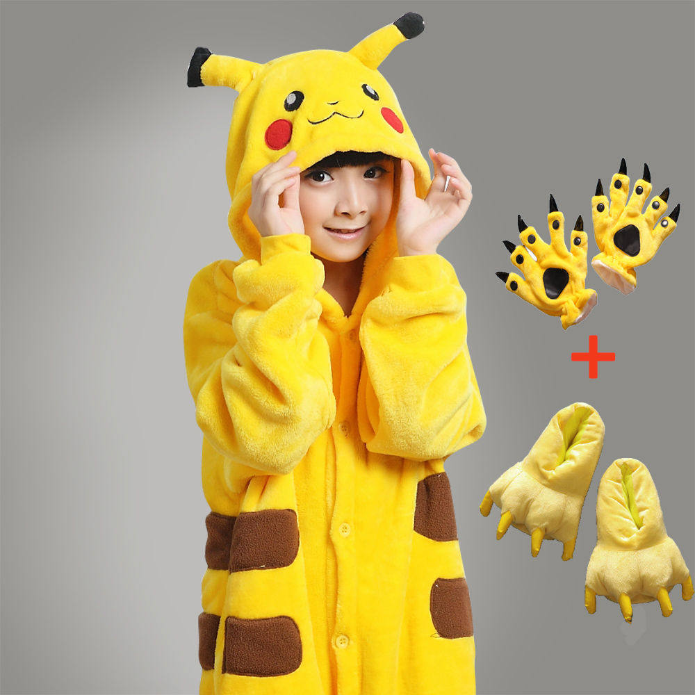 恐龙猫皮卡丘卡通连体睡衣女冬季可爱学生动物情侣成年男动漫纽扣