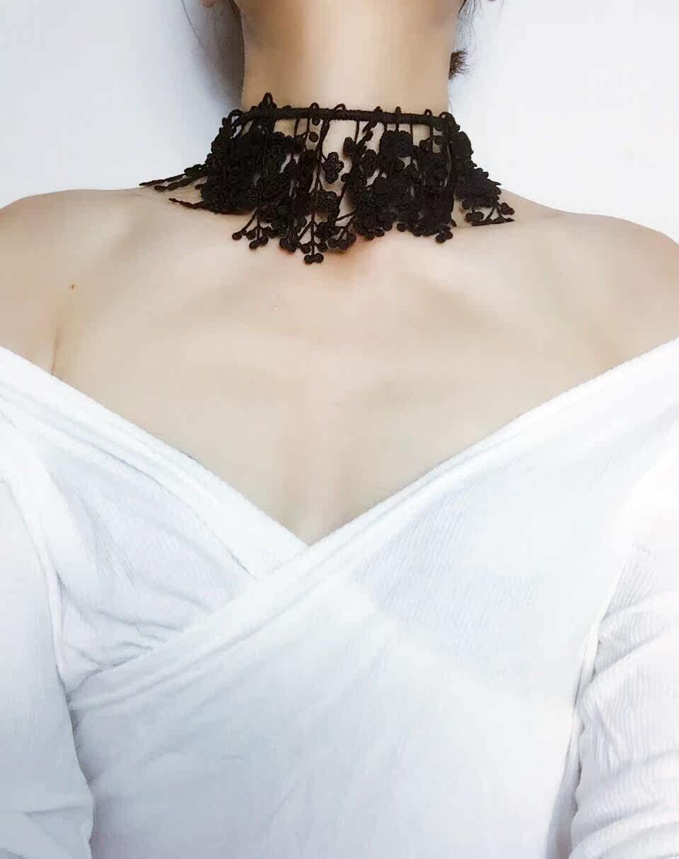 热销颈链项圈 韩国 锁骨潮 欧美个性_choker项圈蕾丝秋冬颈链颈圈金属
