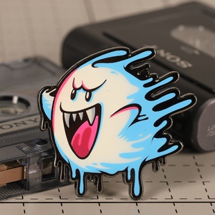 自制马里奥幽灵害羞可爱鬼魂徽章夜光别针饰品胸针