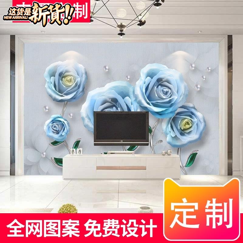 卧室客厅电视沙发大型3d无纺布墙纸壁画 背景温馨浪漫z蓝色玫瑰壁|msdalam kategori Ciri-ciri kraftangan, Minoriti mempunyai kraf, Buyi - dari Buy2taobao.com untuk memberikan perkhidmatan ejen Taobao profesional membeli