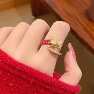 适合胖手的戒指女学生党闺蜜稀奇古怪的戒指开口戒指女胖手本命年