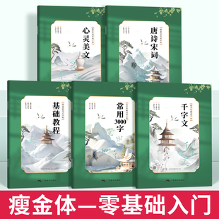 宋徽宗瘦金体字帖硬笔入门初学者套装一本通教程唐诗宋词练字帖成人练字瘦金体专用钢笔千字文临摹书法男女字帖大学生描红控笔训练