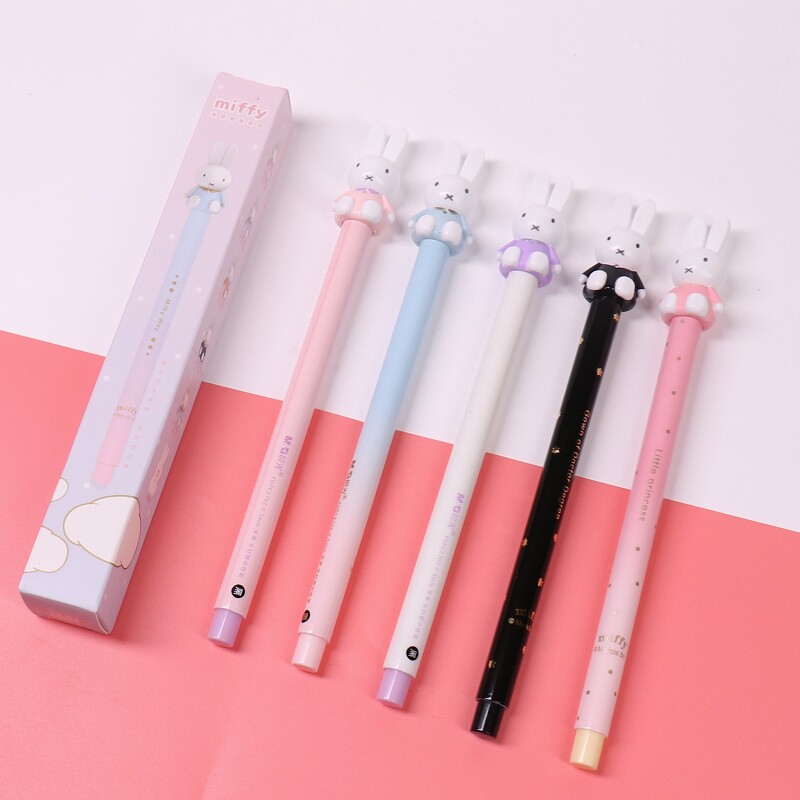 可爱小兔子中性笔_晨光文具米菲换装派对盲盒小学生用中性笔0.