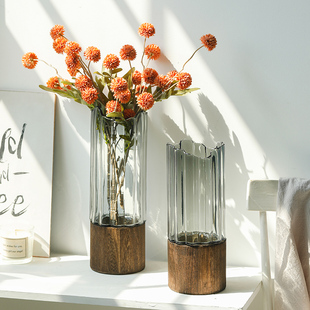北欧风格ins风透明玻璃花瓶水培绿植高级感居家客厅摆件插花装饰