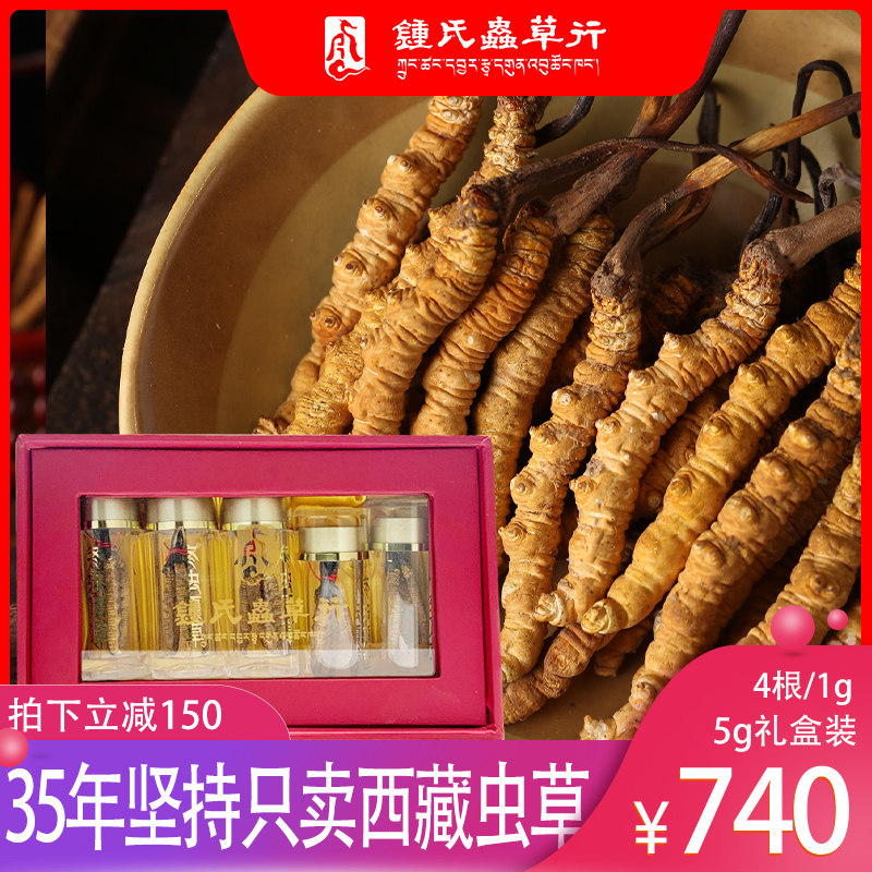 钟氏虫草冬虫夏草西藏那曲正宗头期干货4根1克5g正品礼盒装送长辈