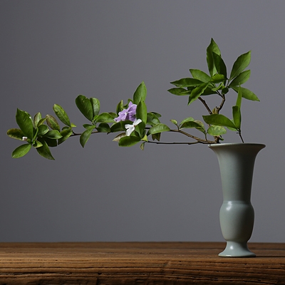 桌号花窑插意式瓷花器o插花日培小水禅瓶花艺陶小小意茶花创汝