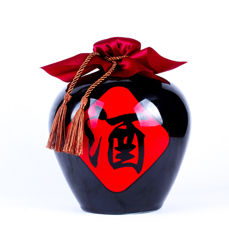 陶瓷酒瓶123510斤装仿古黑色釉酒坛子空瓶酒罐小酒壶景德镇