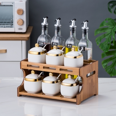 创意玻璃瓶调料物架置调料个性刀叉家用糖组合盐套装盒调味厨房罐