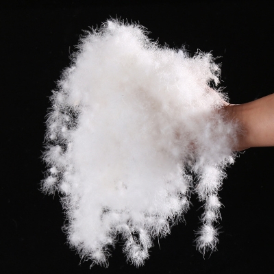 白鸭绒鹅绒羽绒被服填充物原料图片