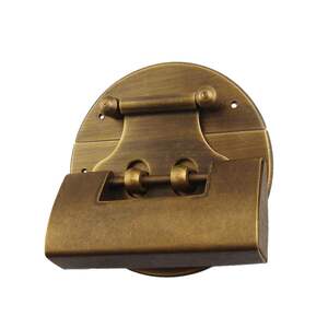 老式圆形锁扣搭扣箱扣樟木箱子五金纯铜配件首饰盒家具复古锁片锁