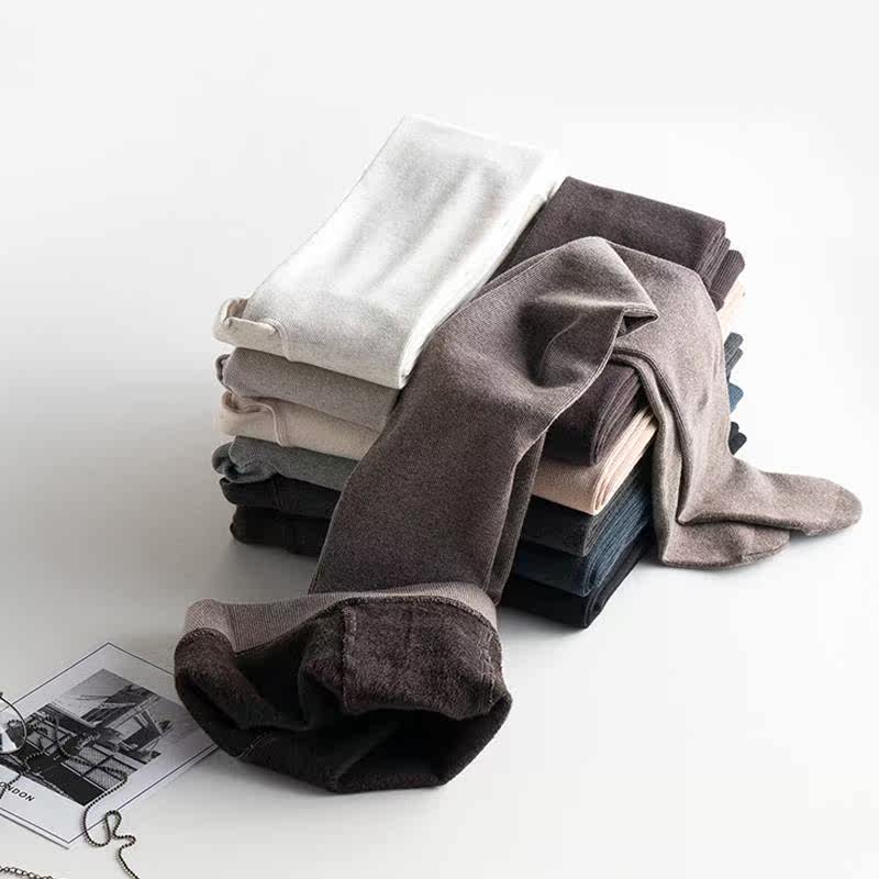 安小落秋800d加绒加厚连脚棉竖条纹显瘦微压美腿袜打底裤连裤袜