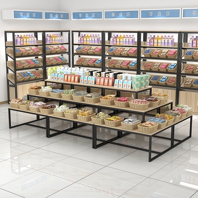 零食货架超市便利店小卖部散称休闲食品展示架双面中岛货柜