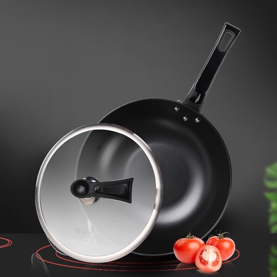陶瓷不粘锅无涂层厨房烹饪锅具平底锅燃气炒锅家用炒菜锅