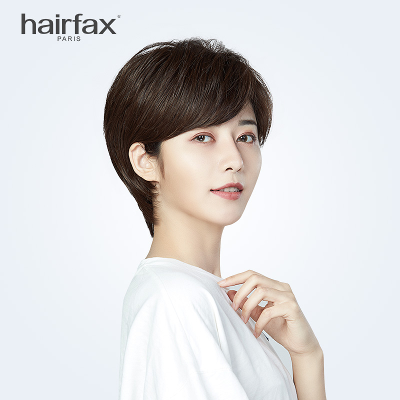 hairfax假发专家中性时尚短发清爽利落干练发型 全手织工艺