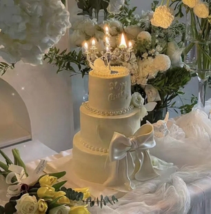 多层婚礼鲜花祝寿蛋糕模型2024新款架子蛋糕仿真橱窗模型展示样品