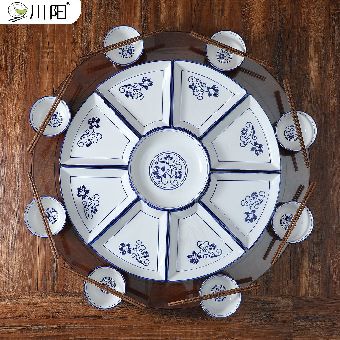 现货抖音同款陶瓷拼盘餐具组合盘子家用创意团圆聚会拼盘碗碟餐具