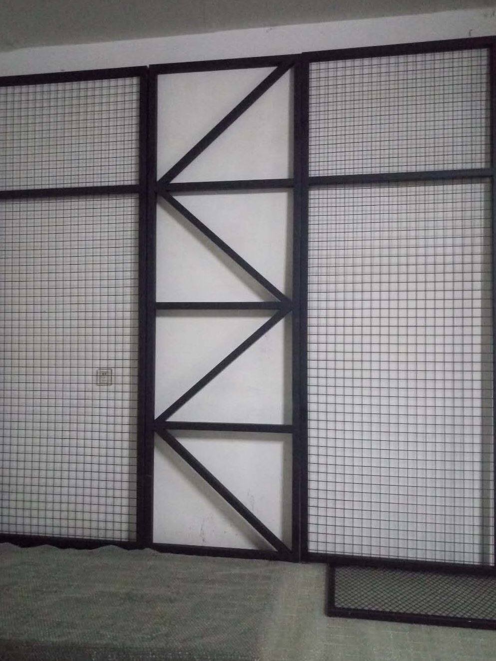 工业风隔断屏风镂空隔断墙菱形铁丝网铁艺吊顶墙壁装饰铁网格定做