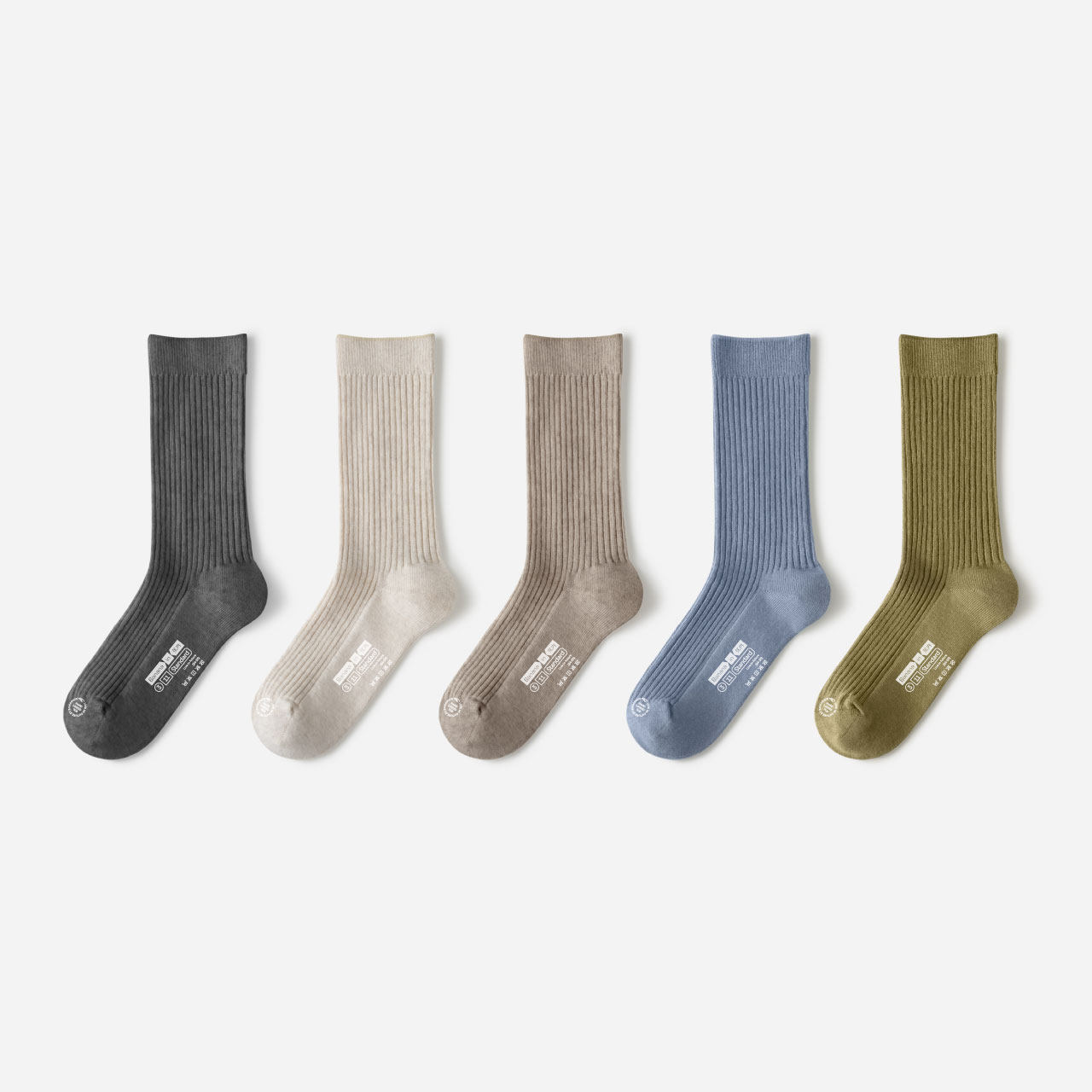 蕉内儿童袜子311s男女童中筒袜秋纯色抑菌棉袜中大童长筒袜5双装